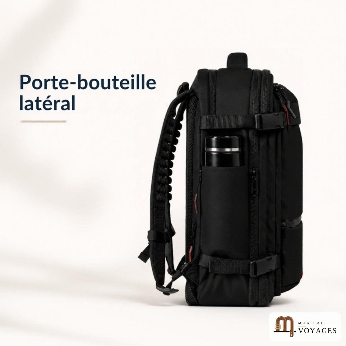 Sac à dos de voyage Nomade - porte-bouteille latéral