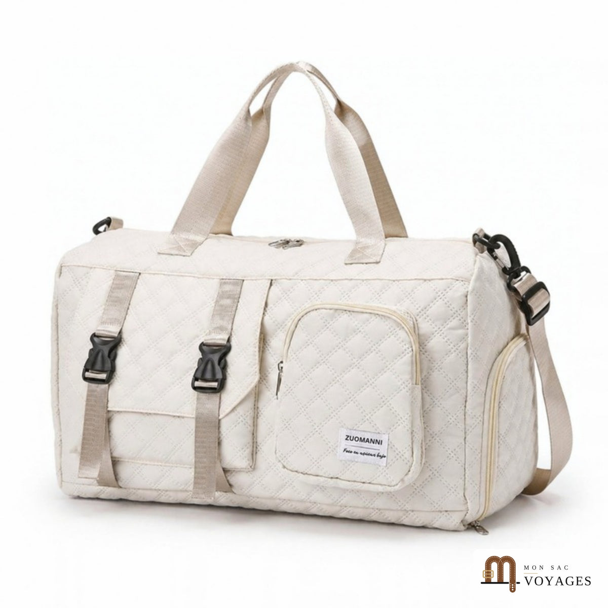 Sac de voyage Riviera matelassé sur fond blanc