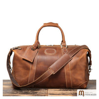 Sac de voyage cuir vintage Routard camel avec bandoulière
