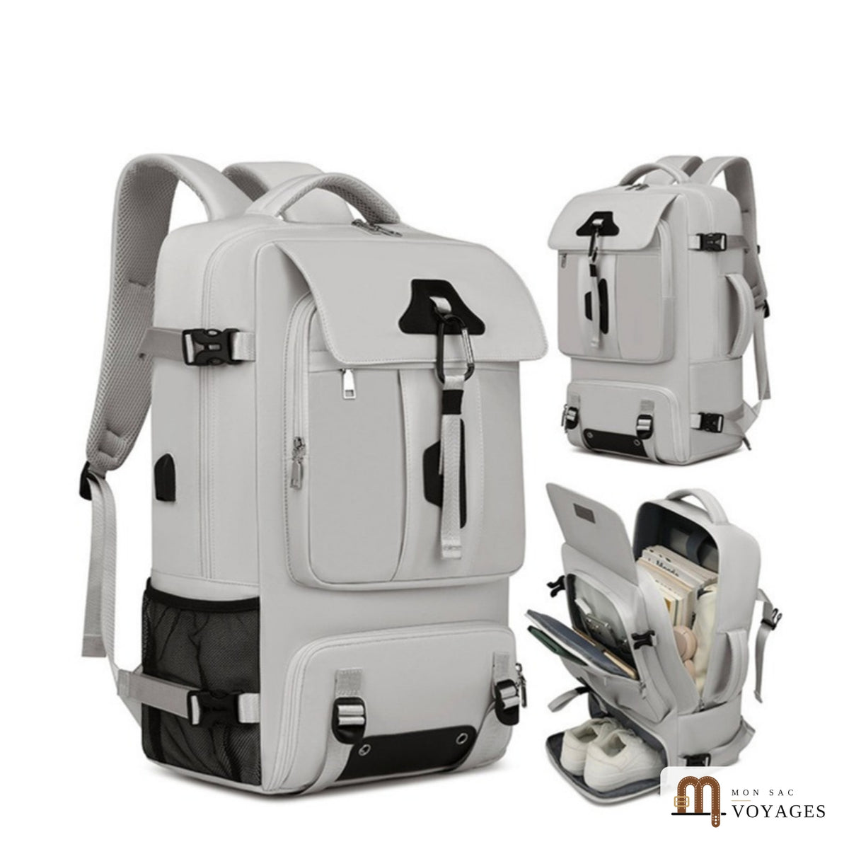 Sac à dos cabine Escapade coloris gris, vue complète