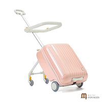 Valise enfant Copilote rose avec siège poussette