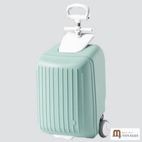 Valise enfant Copilote verte vue de face, poignée aluminium