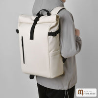 Sac à dos Citadin beige porté au dos