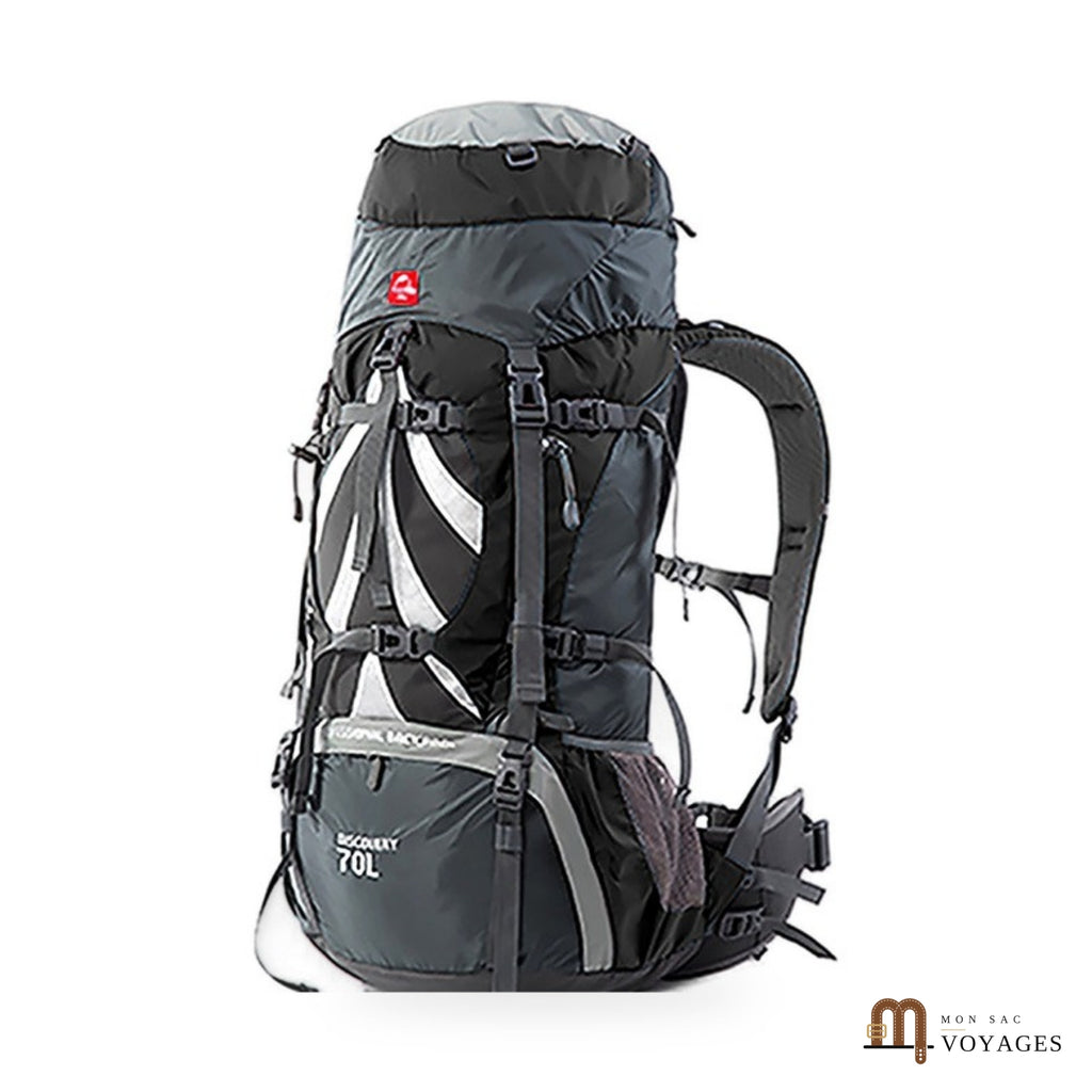 Sac à dos de voyage 70 L Sentier noir-gris