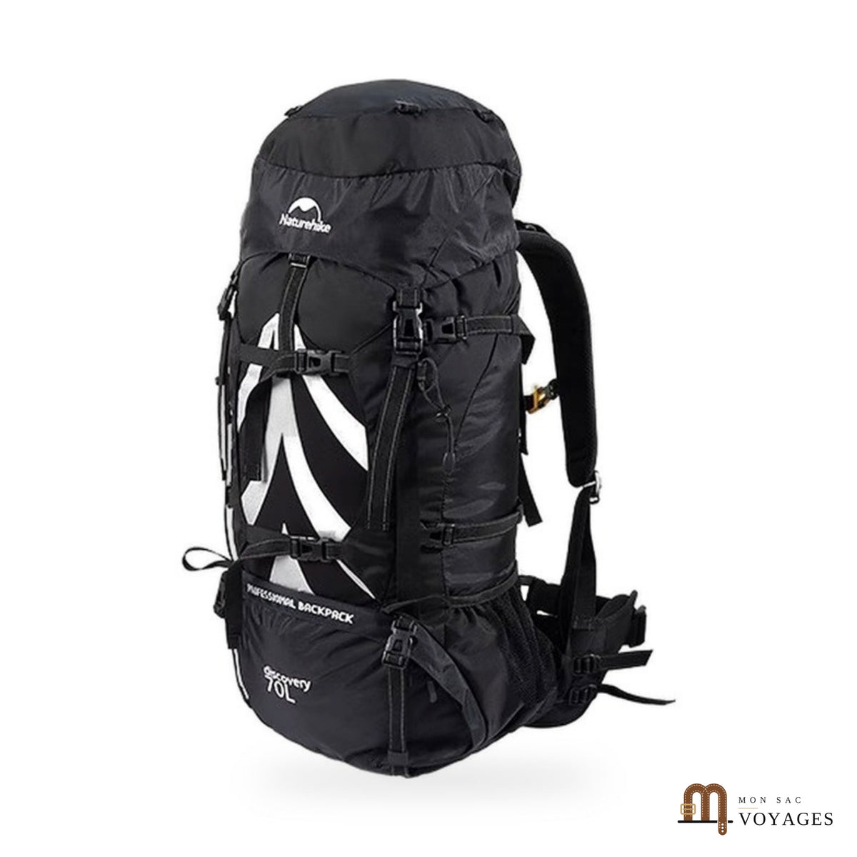 Sac à dos de voyage 70 L Sentier noir minuit