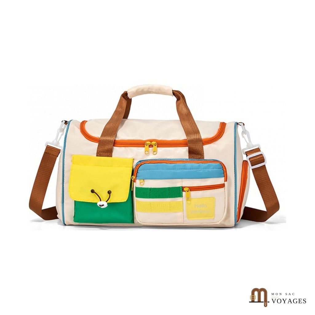 Sac de voyage week-end Palette colorblock beige