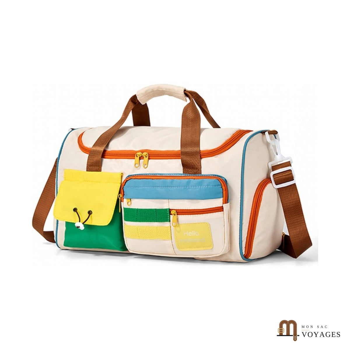 Sac de voyage week-end Palette beige vu de trois-quarts