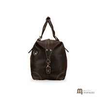 Profil du sac week-end cuir marron foncé