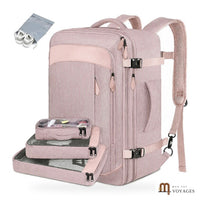 Sac à dos cabine Horizon 42 L coloris rose avec 3 cubes de rangement et sac à chaussures