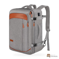 Sac à dos cabine Horizon gris vu de trois quarts avec port USB