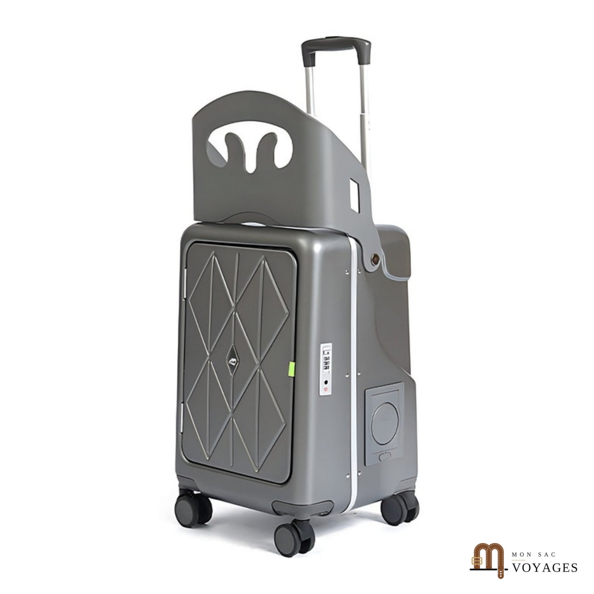 Valise avec siège enfant Équipage gris anthracite, dossier relevé