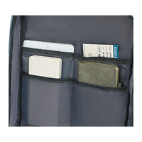 Pochettes intérieures du sac à dos Azur pour tablette, batterie externe, passeport et carte d'embarquement