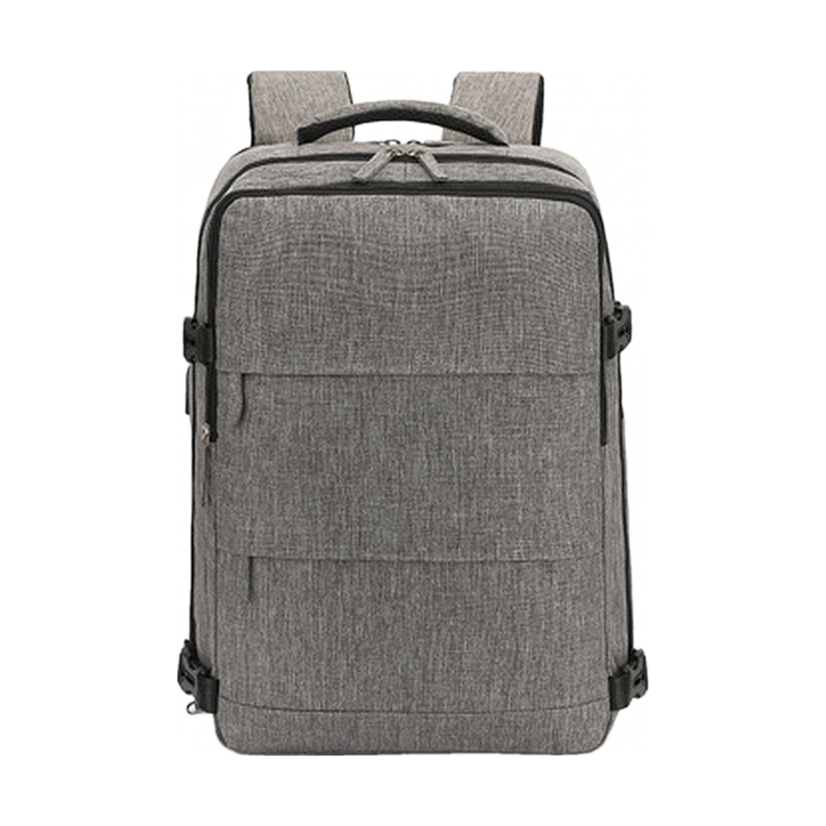 Sac à dos de voyage Azur gris vu de face sur fond blanc