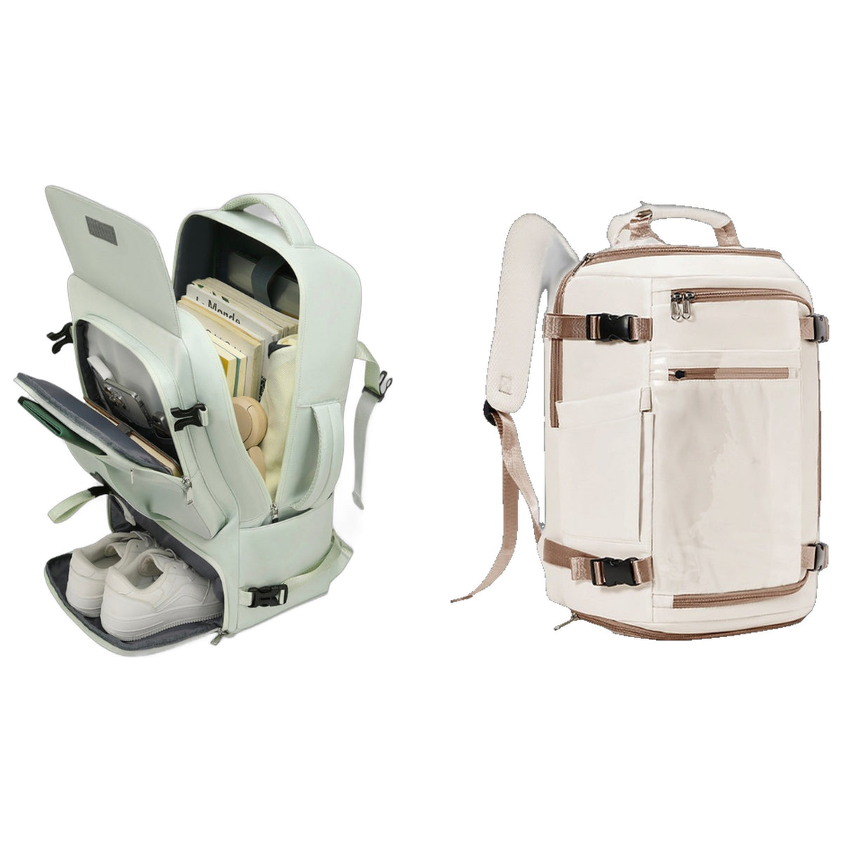 Pack duo sacs à dos cabine Odyssée et Escapade, fond blanc