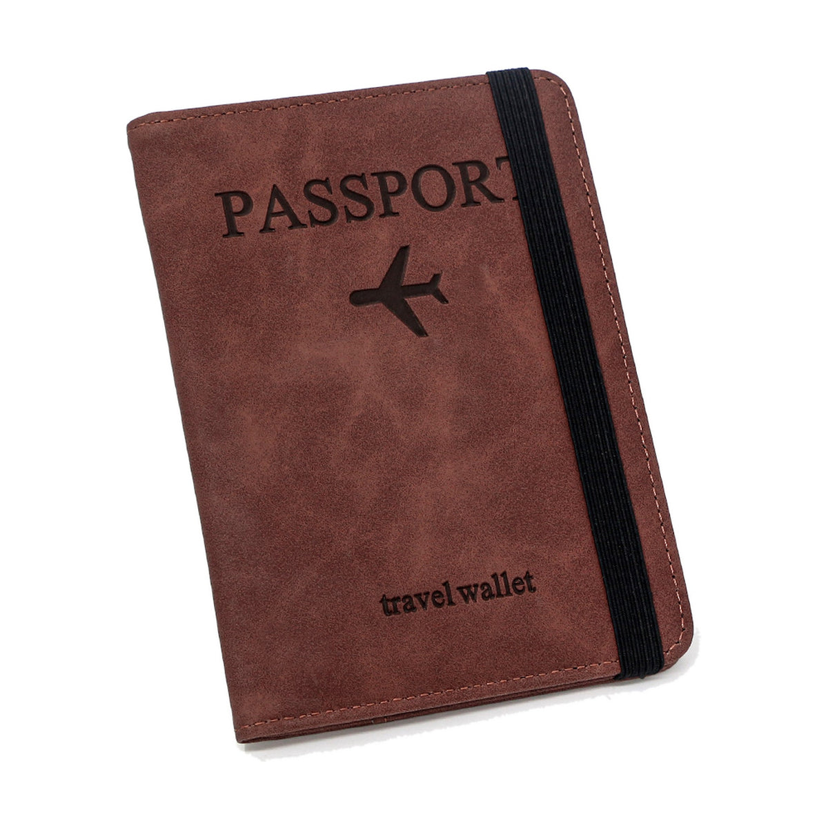 Porte-passeport anti-RFID Passage bleu clair, vu de face sur fond blanc