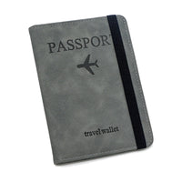 Porte-passeport anti-RFID Passage gris, vu de face sur fond blanc