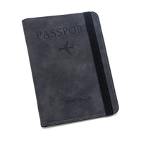 Porte-passeport anti-RFID Passage gris foncé, vu de face sur fond blanc