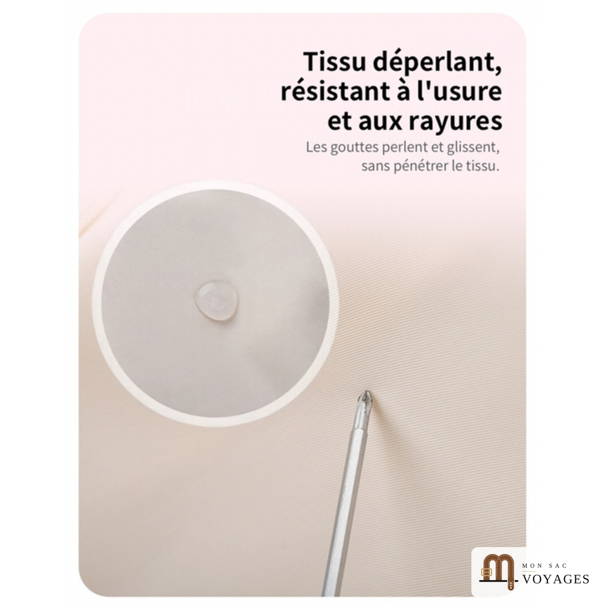 Pack Capri + Lagune : tissu déperlant du sac Capri
