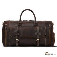 Sac de voyage cuir homme Chocolat vu de face