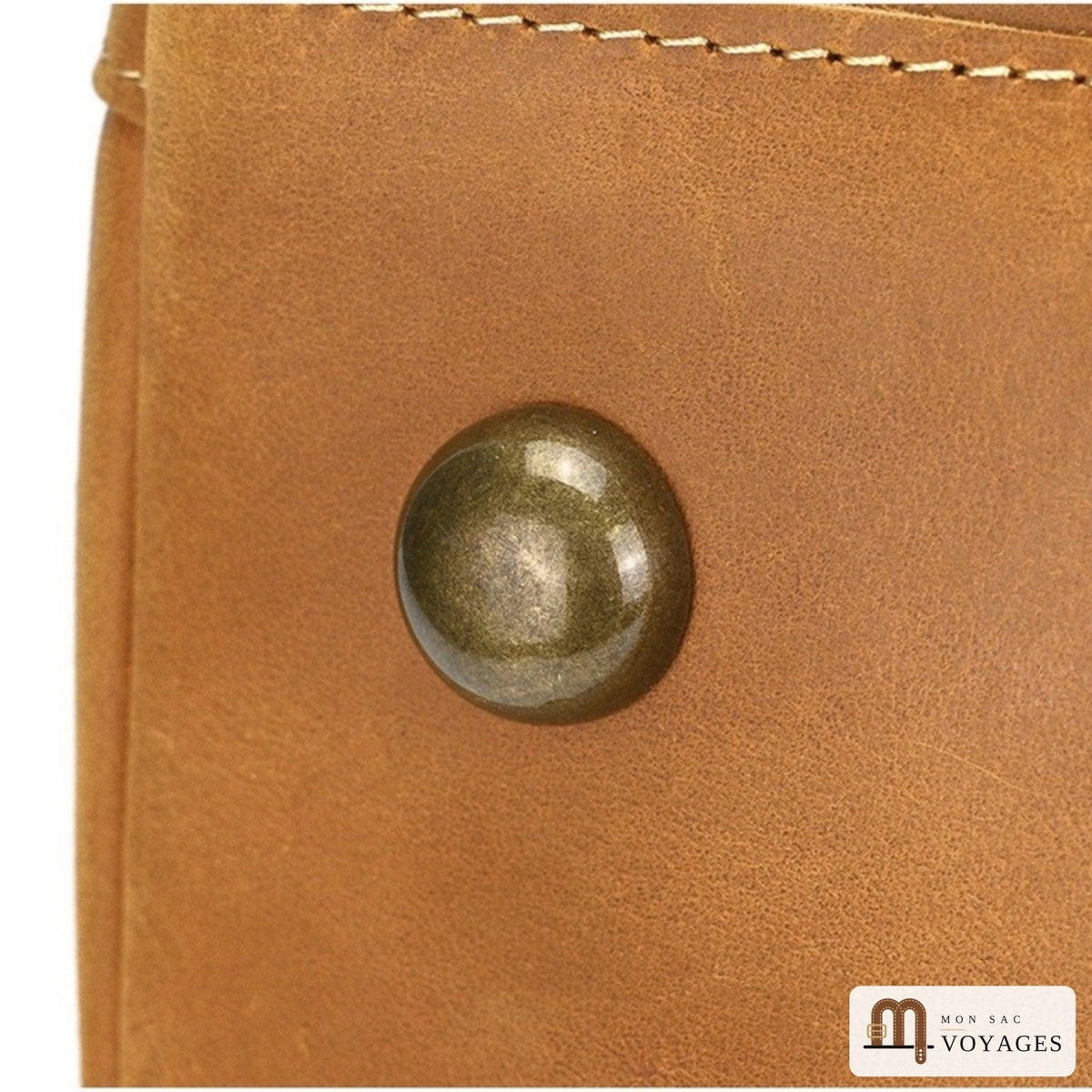 Rivet en métal bronze du sac de voyage cuir vintage