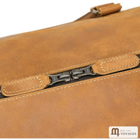 Double zip YKK sur le dessus du sac week-end cuir homme