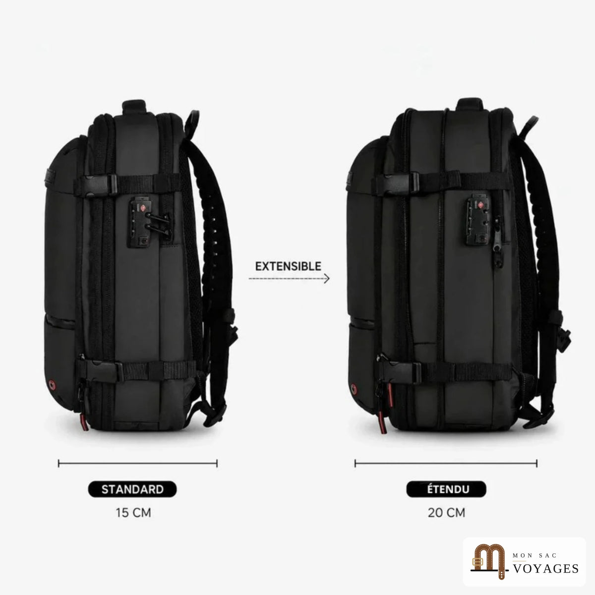 Sac à dos Nomade en version standard et en version étendue